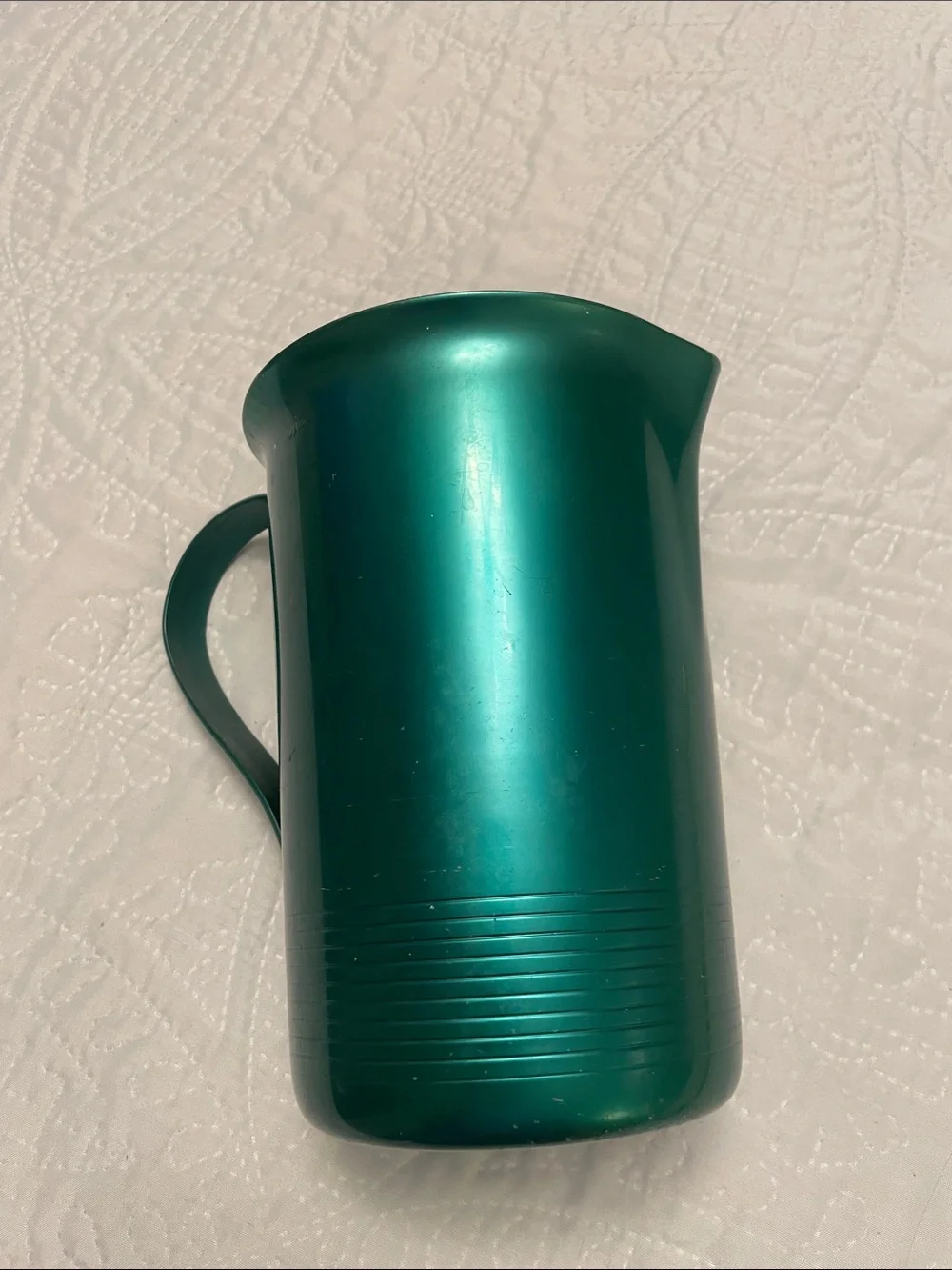 MCM Vintage Collectible Green Aluminum Pitcher